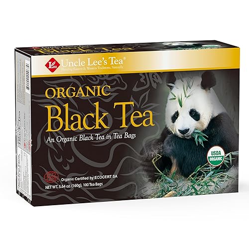 Uncle Lee's Tea Organic Black Tea - Premium Tea, Full-Bodied, Caffeinated Coffee Alternative, Robust Black Tea Bags, Individually Wrapped 100 Count