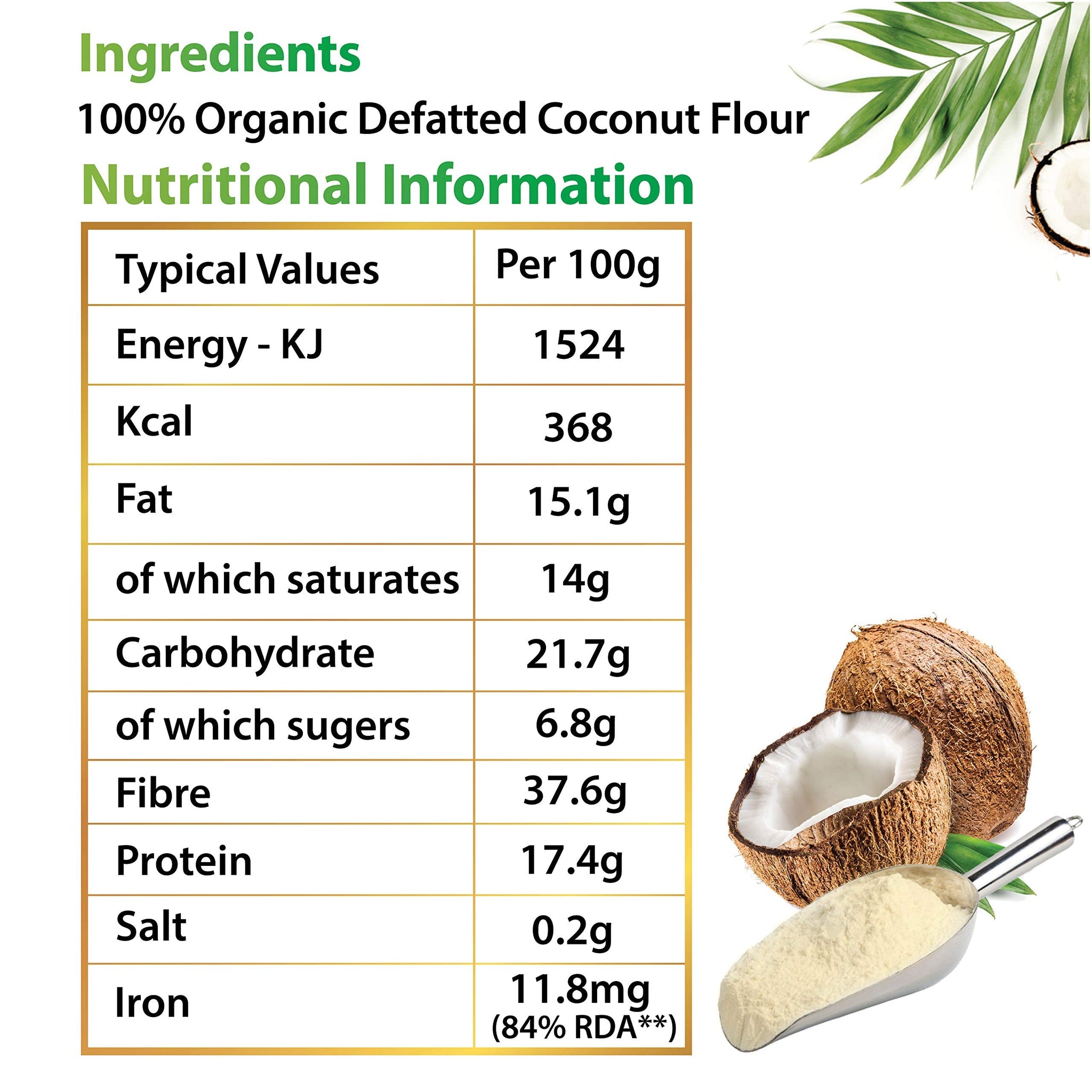 TIANA Fair Trade Organic Coconut Baking Flour 500g