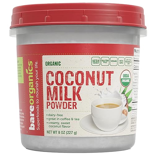 BareOorganics Coconut Milk Powder - Organic Powdered Coconut Milk, Vegan, Non-GMO, Gluten-Free, Non Dairy, 8 Oz