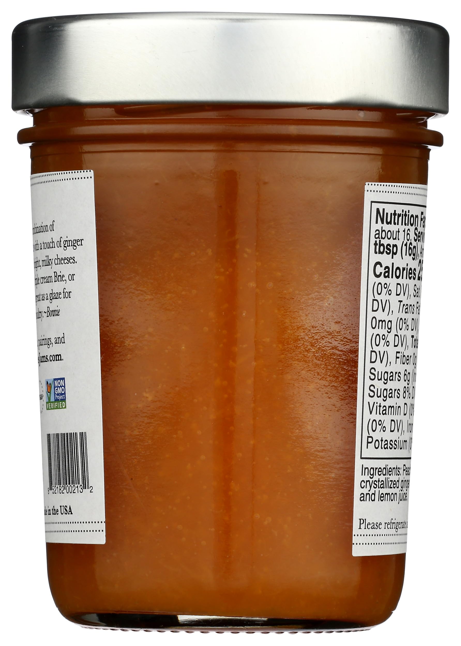 Bonnie's Jams, Peach Ginger Jam, 8.75 Ounce