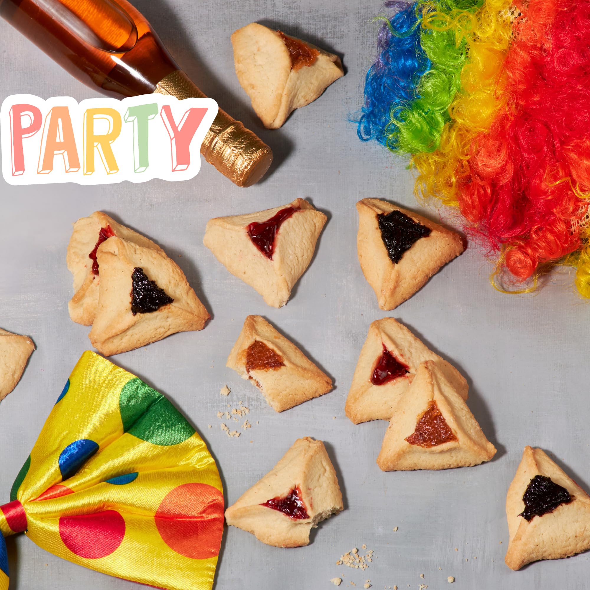 Hametaschen Cookies | Shortbread Cookies Filled with Apricot, Prune & Raspberry Jam | Purim Gifts | Mishloach Manot | Kosher, Dairy Free & Nut Free |