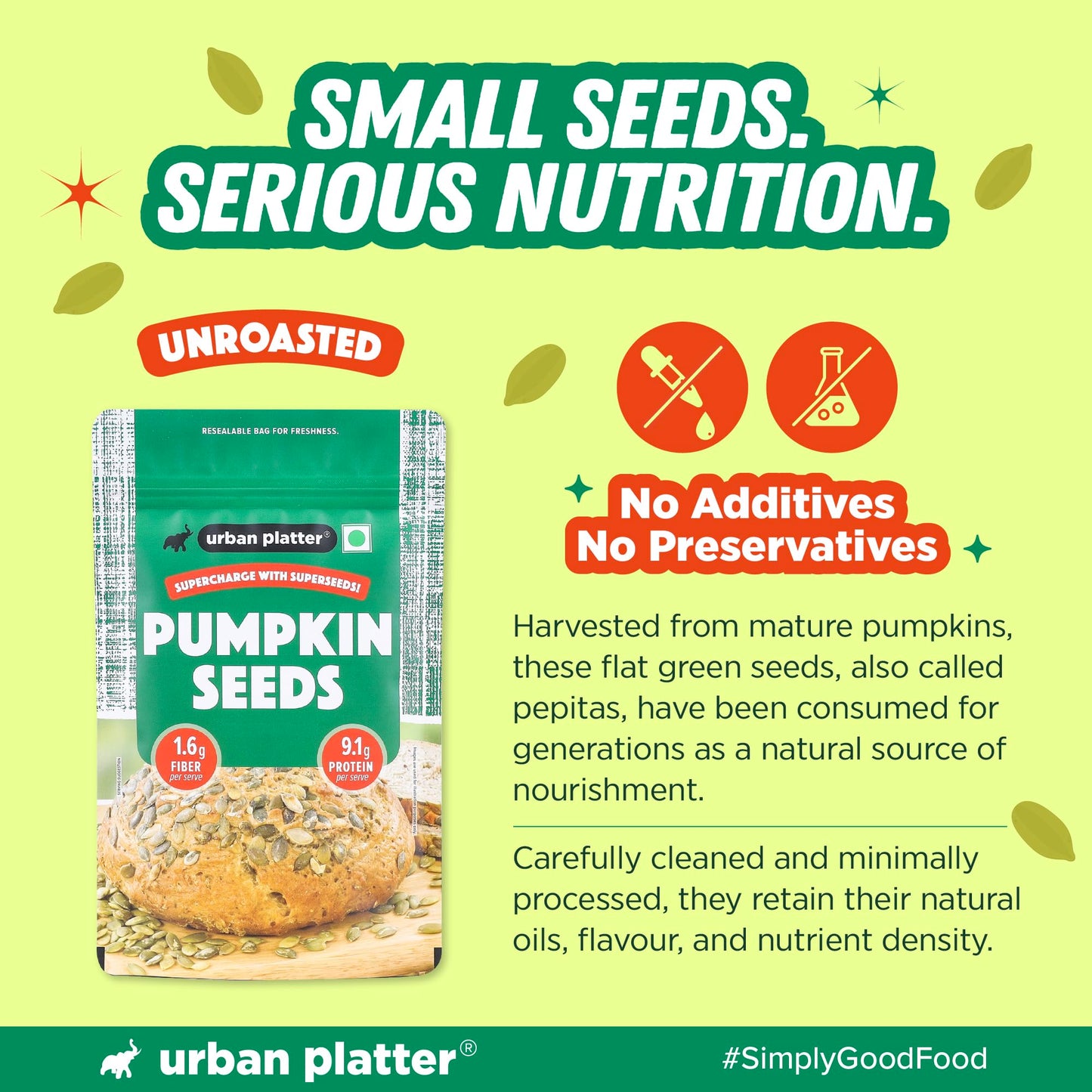 Urban Platter Raw Pumpkin Seeds, 400g [Raw, Heart-healthy, Gluten-free]