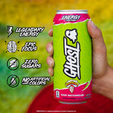 GHOST Energy Drink - 12-Pack, Warheads Sour Watermelon, 16oz - Energy & Focus & No Artificial Colors - 200mg of Natural Caffeine, L-Carnitine