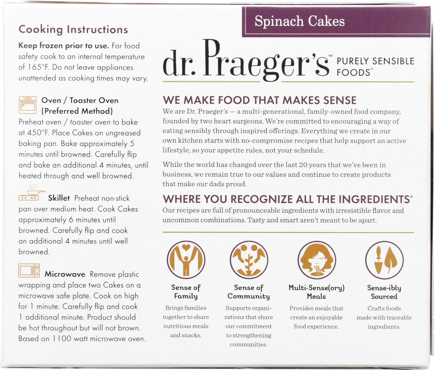 Dr. Praeger's, Pancakes Spinach, 10 Ounce