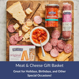 DeLallo Gourmet Snack Italian Gift Basket, Full-Sized Charcuterie Gift Basket for Adults with Artisan Sausage Meat and Cheese, For Christmas