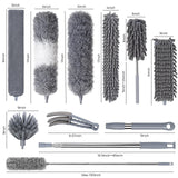 Dusters for Cleaning, Feather Duster Set, 10PCS Duster with Extension Pole Up to 100'' - Extendable, Bendable, and Washable for Ceilings, Chandeliers
