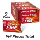 Dentyne Fire Spicy Cinnamon Sugar-Free Chewing Gum, Pack of 9 (144 Total Pieces)