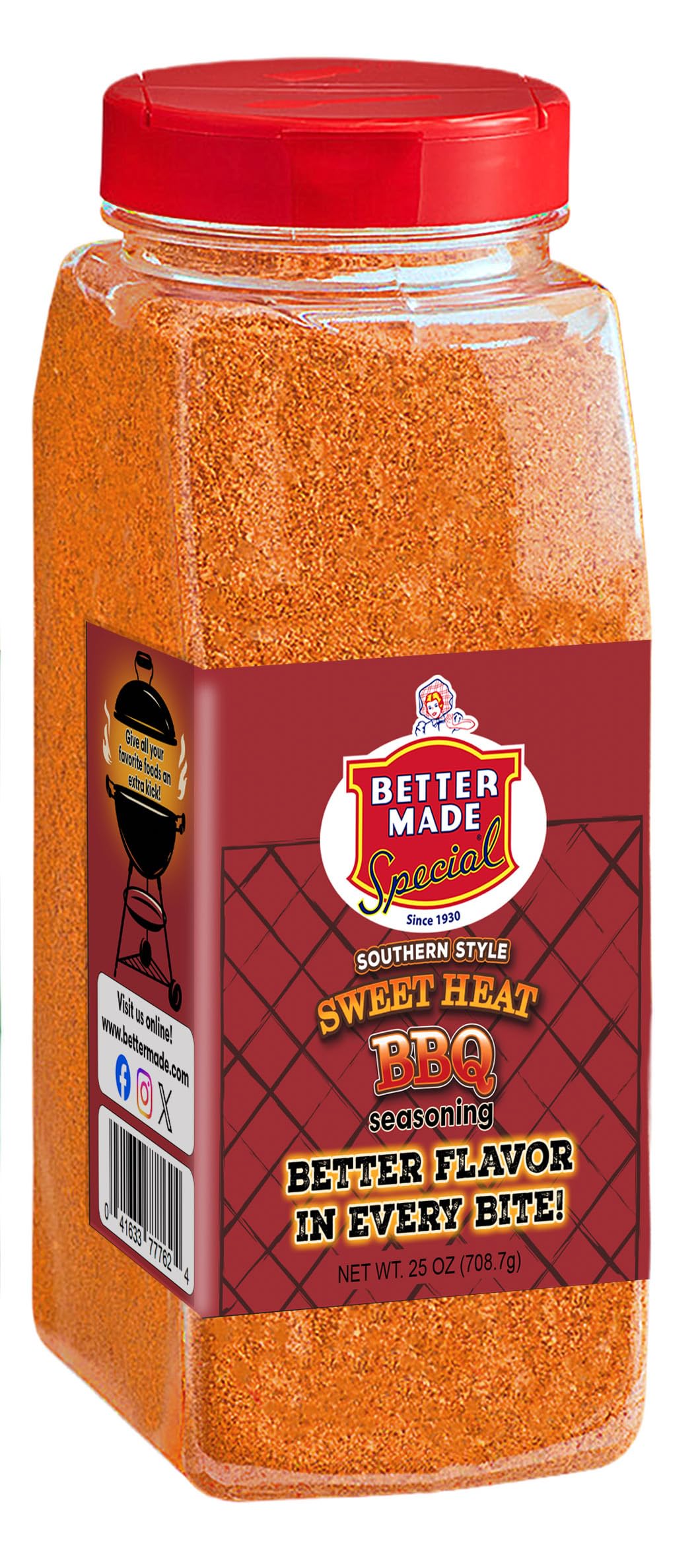 Better Made Flavored Seasoning Shaker Food Service 25oz Container (25OZ, SWEET HEAT BBQ)
