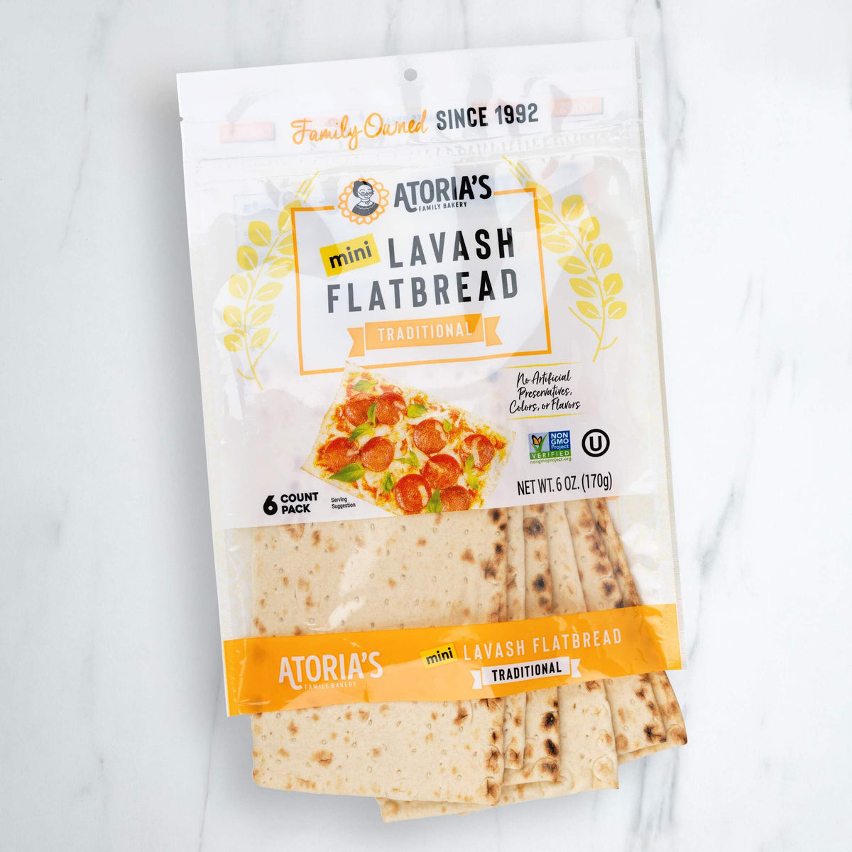Atoria's Family Bakery Mini Traditional Lavash Wraps, 48 Count 8-Packs of 6 Sheets (48 Sheets)