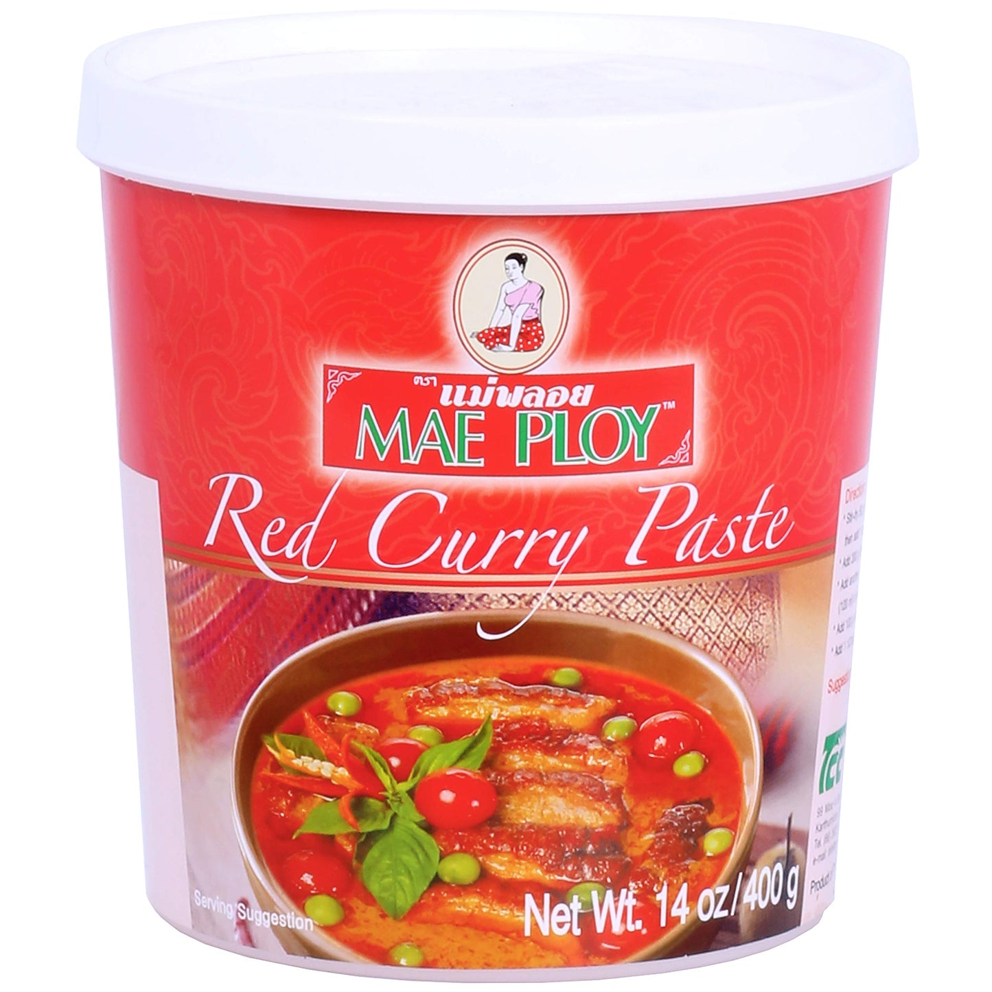 Mae Ploy Red Curry Paste, Authentic Thai Red Curry Paste For Thai Curries And Other Dishes, Aromatic Blend Of Herbs, Spices And Shrimp Paste, No MSG
