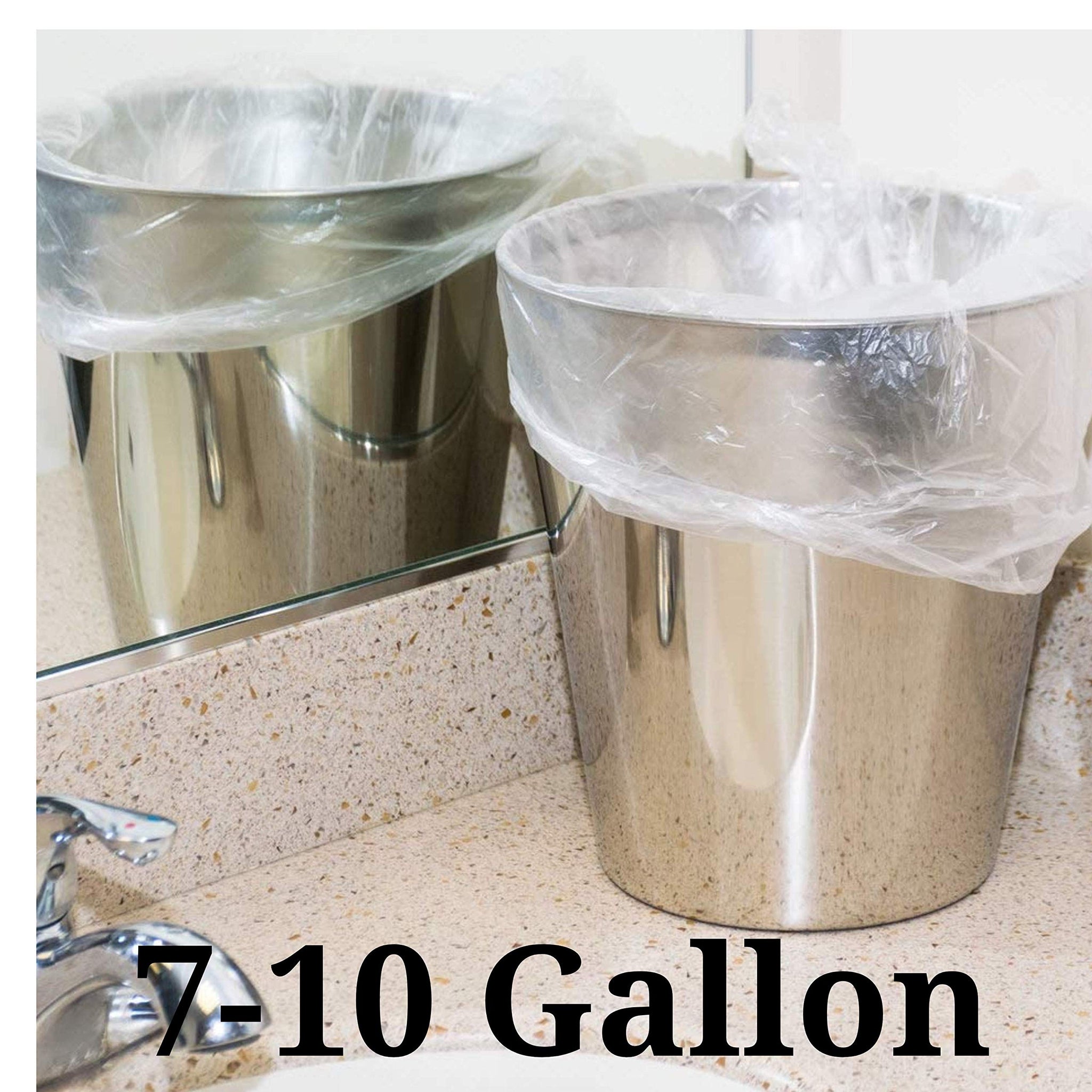 NETKO Clear Kitchen Trash Bags 7-10 Gallon Clear Plastic Garbage Bag for Kitchen, Home, Office, Bathroom - Wastebasket Bin Liners - High Density