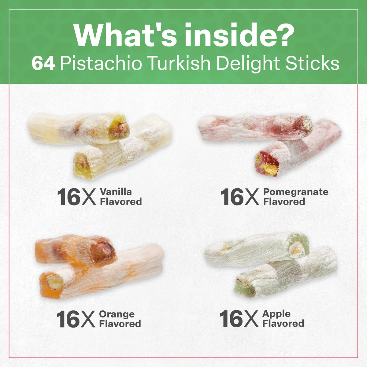 Eastanbul Turkish Delight, Turkish Delights Candy Assorted Flavor, 17.6oz