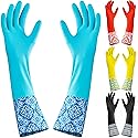 DecorRack 4 Pair Household Cleaning Gloves, Reusable Medium-Sized Multi-Purpose Gloves, Assorted
