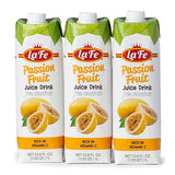 La Fe Passion Fruit Juice - Fresh Passion Fruit Juice Drink, Rich in Vitamin C, Sweet & Refreshing for Kids, Family & On the go, 3-Pack, 33.8 Fl Oz