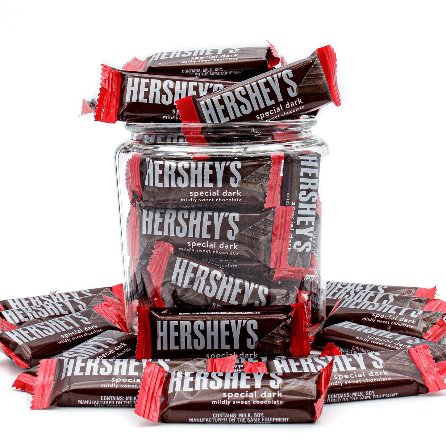 Special Dark Chocolate Bars Mini 2 lb - Individually Wrapped Snack Size Candy, Mildly Sweet Chocolate, Bulk