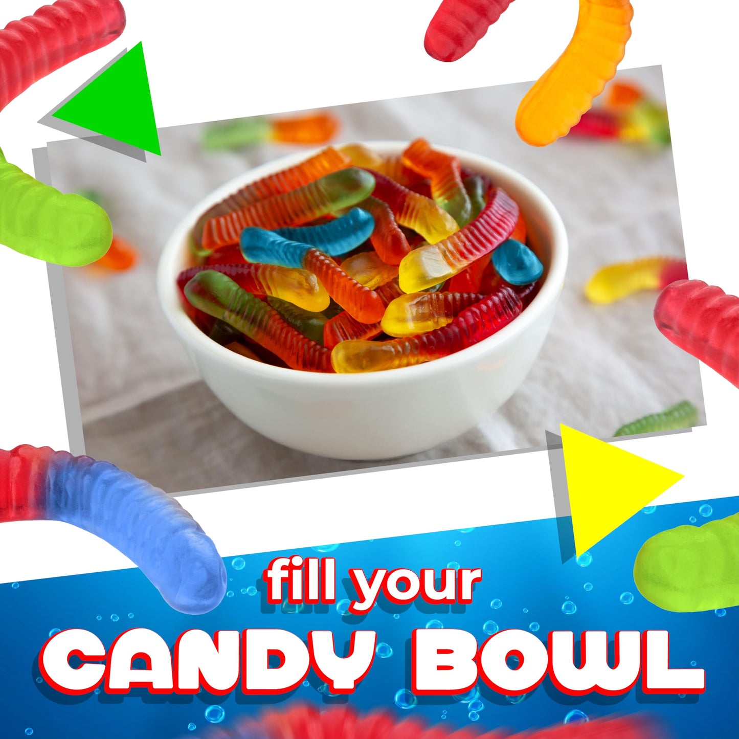 Gummy Worms Candy | 1 Pound Bag | Assorted Fruit Flavored | Gummy Candy with Chewy Texture | Classic Gummi Worms for Parties, Snacking and Candy