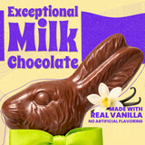 Chocolate Easter Bunny - Large Solid 1/2 lb Handmade Milk Chocolate Bunny, Not Hollow, Gift Wrapped with Bow for Easter Basket Gift for Kids