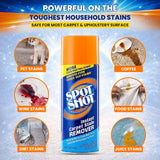 Spot Shot Instant Carpet Stain Remover Aerosol 14 oz - Fast Spray-and-Blot Carpet Cleaner for Old & New Stains, Helps Remove Pet Odors, Coffee, Wine
