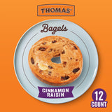 (Club Pack) Thomas' Cinnamon Raisin Bagels, 2 individual packs, (18.0 oz each), 9g Protein, Kosher Bagels, 36 oz Multipack