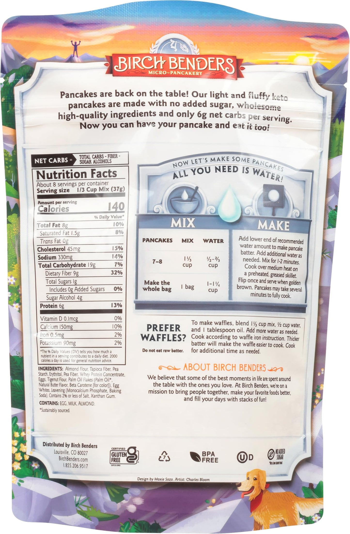 Birch Benders Griddle Cakes, Pancake Waffle Mix Keto, 10 Ounce