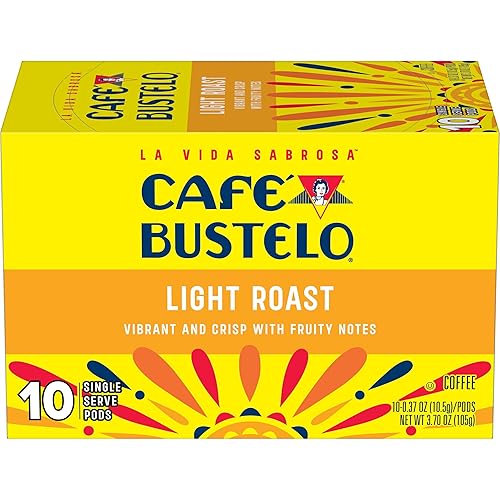 Café Bustelo Light Roast, Single Serve Coffee Pods, 10 Count (Pack of 1)
