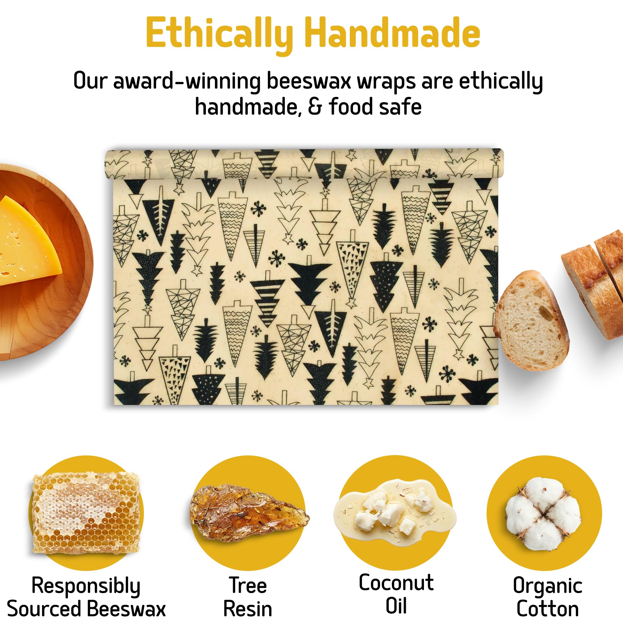 SUPERBEE Reusable Beeswax Wraps for Food - XL Beeswax Wrap Roll (35x13"), Bees Wrap Paper for Wrapping Cheese, Veggies, Sandwiches & Bowl Covers