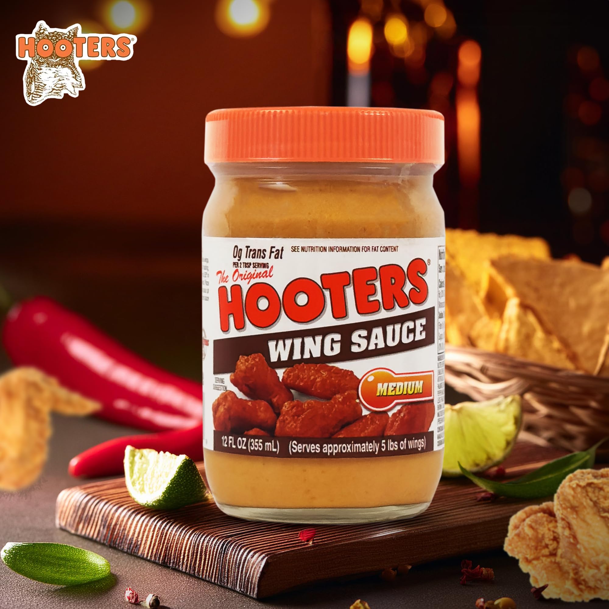Hooters Original Medium Wing Sauce, 12 Ounce (Pack of 6)