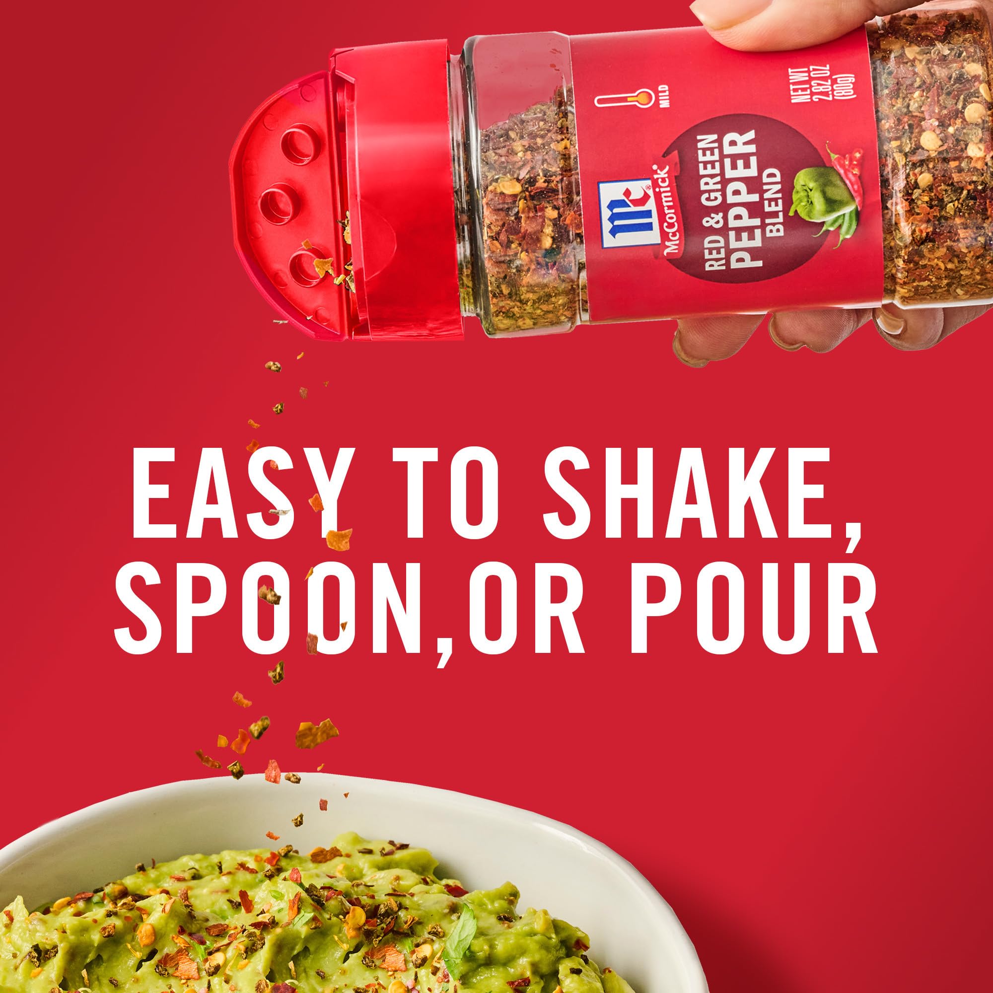 McCormick Seasoning Blend, Red & Green Pepper, Mildly Spicy Seasoning Featuring Red Peppers, Jalapeño Peppers, Green Bell Peppers & Sweet Chili Flakes