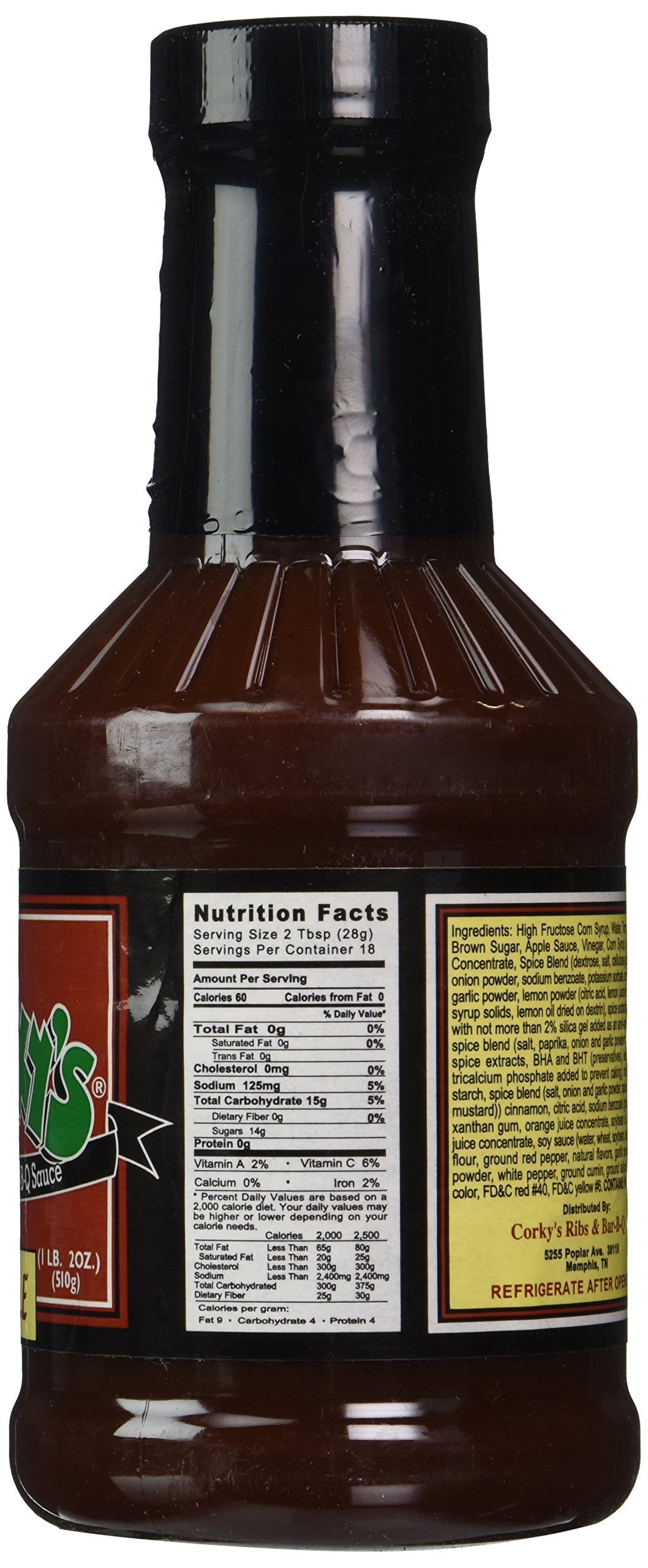 Corky's Memphis' Own Bar B Q Sauce * New Apple Flavor Barbecue Sauce * Net Weight 18 oz