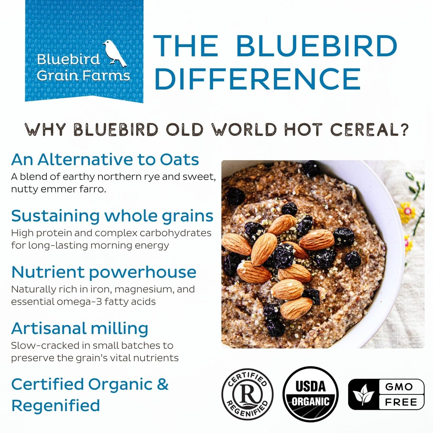 Bluebird Grain Farms Organic Old World Hot Cereal, 12 Oz.