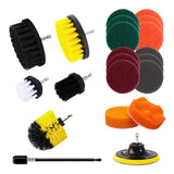 Diamond Shine 21-Piece Drill Power Scrubber Attachment Set - Includes Scrub Pads, Sponges, and Brushes - All Purpose Electric Cleaning Accessories