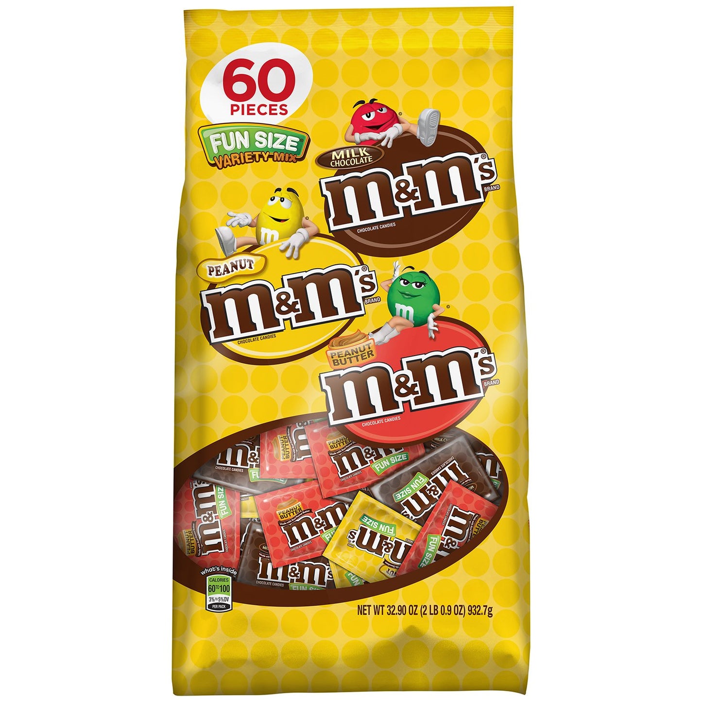 M&M'S Fun Size Chocolate Candy Variety Mix 32.9-Ounce Bag 60 Pieces