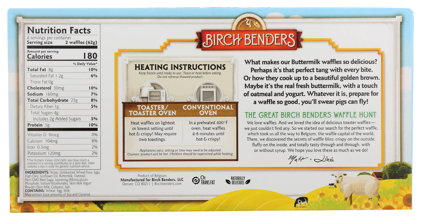 Birch Benders Buttermilk Toaster Waffles 8Ct, 8.75 OZ