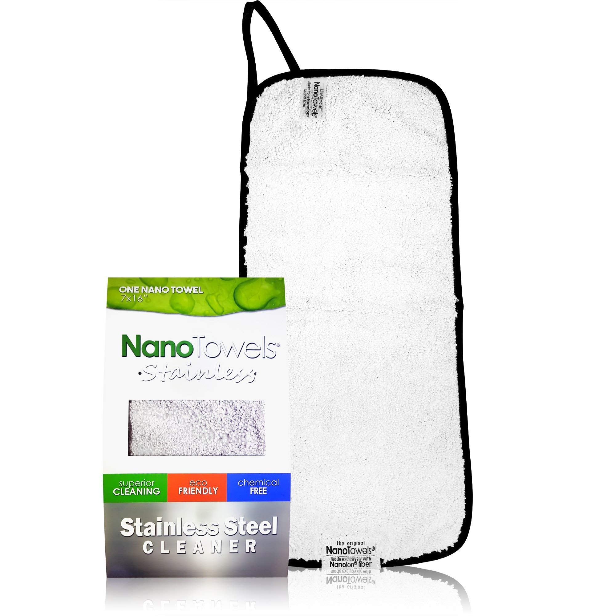Nano Towels Stainless Steel Cleaner | The Amazing Chemical Free Stainless Steel Cleaning Reusable Wipe Cloth | Kid & Pet Safe | Grey 7x16 (1 pc)