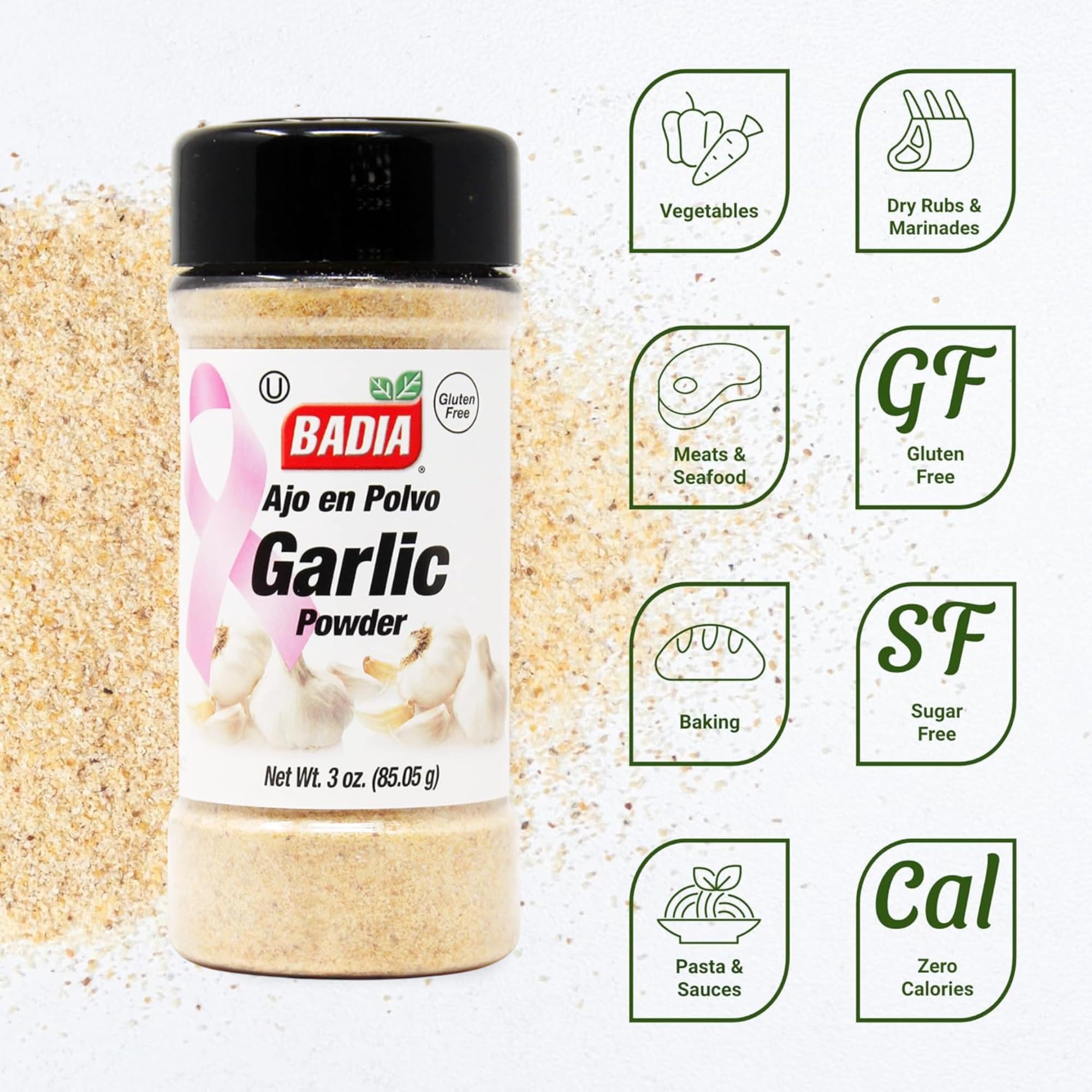 Badia Garlic Powder, 3 oz - Freshly Ground & Flavorful