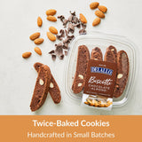 DeLallo Chocolate Almond Biscotti Cookies, Twice-Baked Authentic Italian Recipe, All Natural Tuscany Biscuits with Rich Cocoa and Sweet Almonds