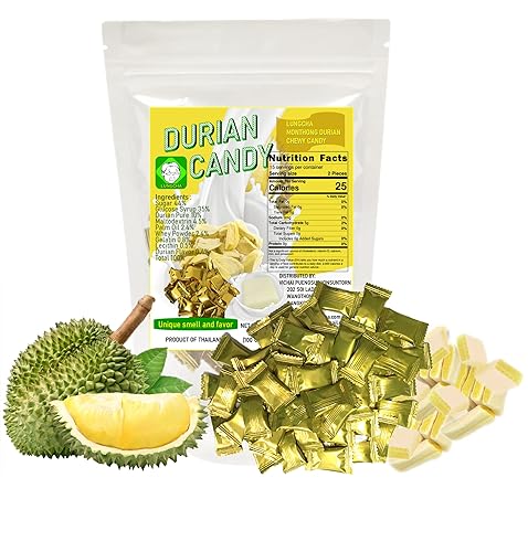 LUNGCHA DURIAN Toffee Flavors Fruit Candy, the product of Thailand 3.5 Oz (100 gram) (Durian)