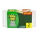 Pine-Sol Heavy Duty Scrub Sponges for Cleaning | Dual-Sided Dishwashing and Scouring Pad | Kitchen Supplies for Washing Dishes, Pots, Pans, 2 Pack