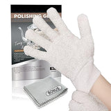 Evridwear Silver Polishing Gloves Polish Cleaning Glove Mitt for Sterling Silver Brass (L/XL)