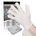 Evridwear Silver Polishing Gloves Polish Cleaning Glove Mitt for Sterling Silver Brass (L/XL)