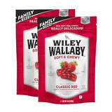Wiley Wallaby Strawberry Licorice 24 Ounce Classic Gourmet Soft & Chewy Australian Red Licorice Candy Twists, 2 Pack