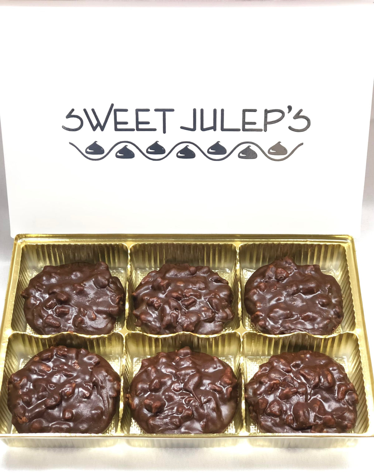 Chocolate Pecan Pralines (6 Count) | Charleston Chocolate Pralines | Southern Chocolate Pecan Candy