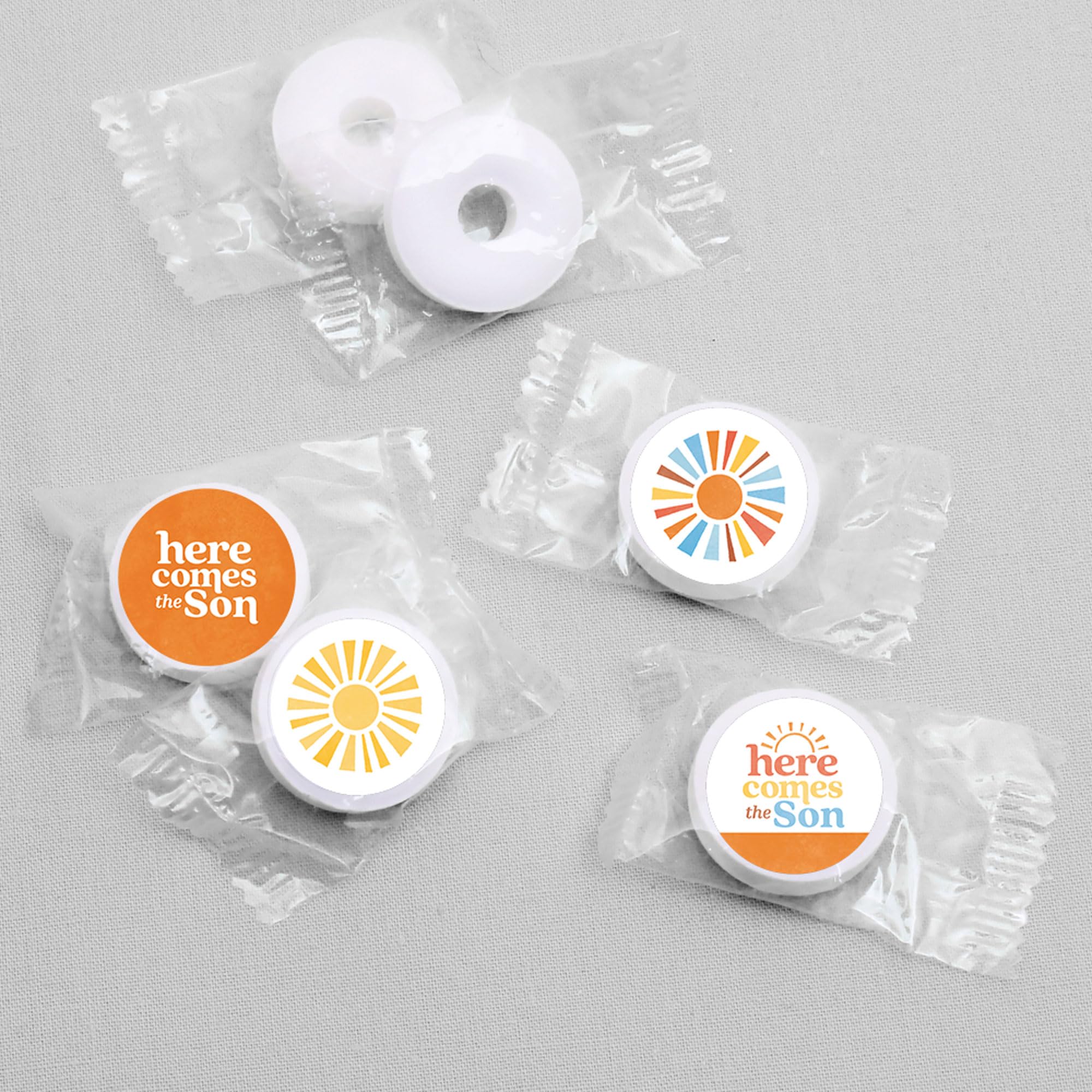 Big Dot of Happiness Here Comes The Son Small Party Stickers, Boy Boho Baby Shower Round Candy Favors, Labels Fit Chocolate Candy (1 Sheet of 108)