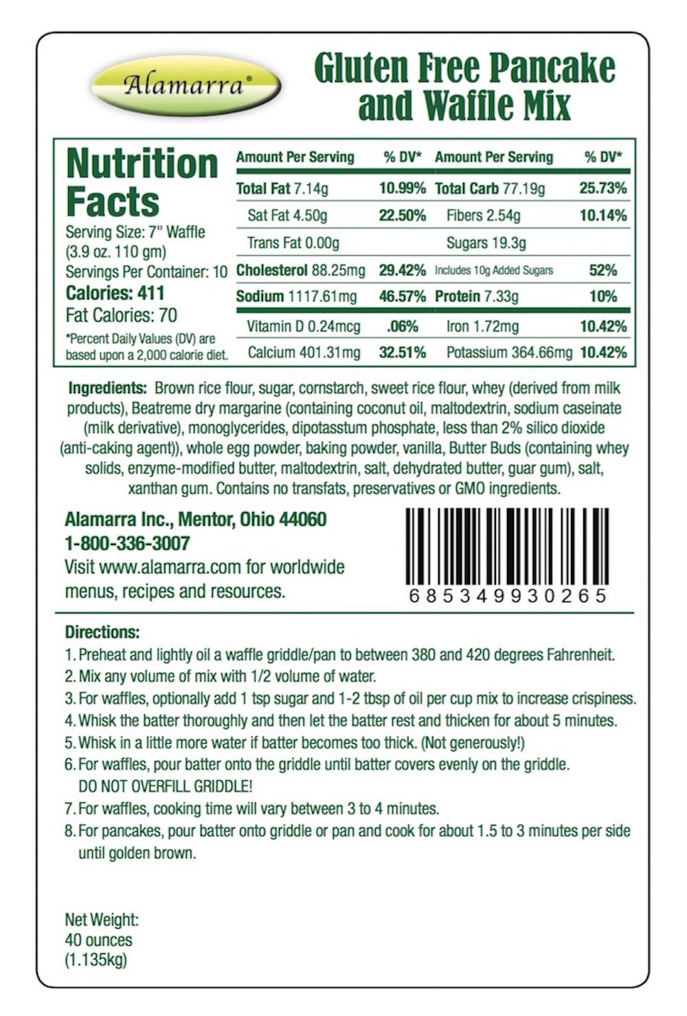 Cleveland Quick - Gluten Free Instant Pancake Waffle Mix -Two 40 Oz Packages