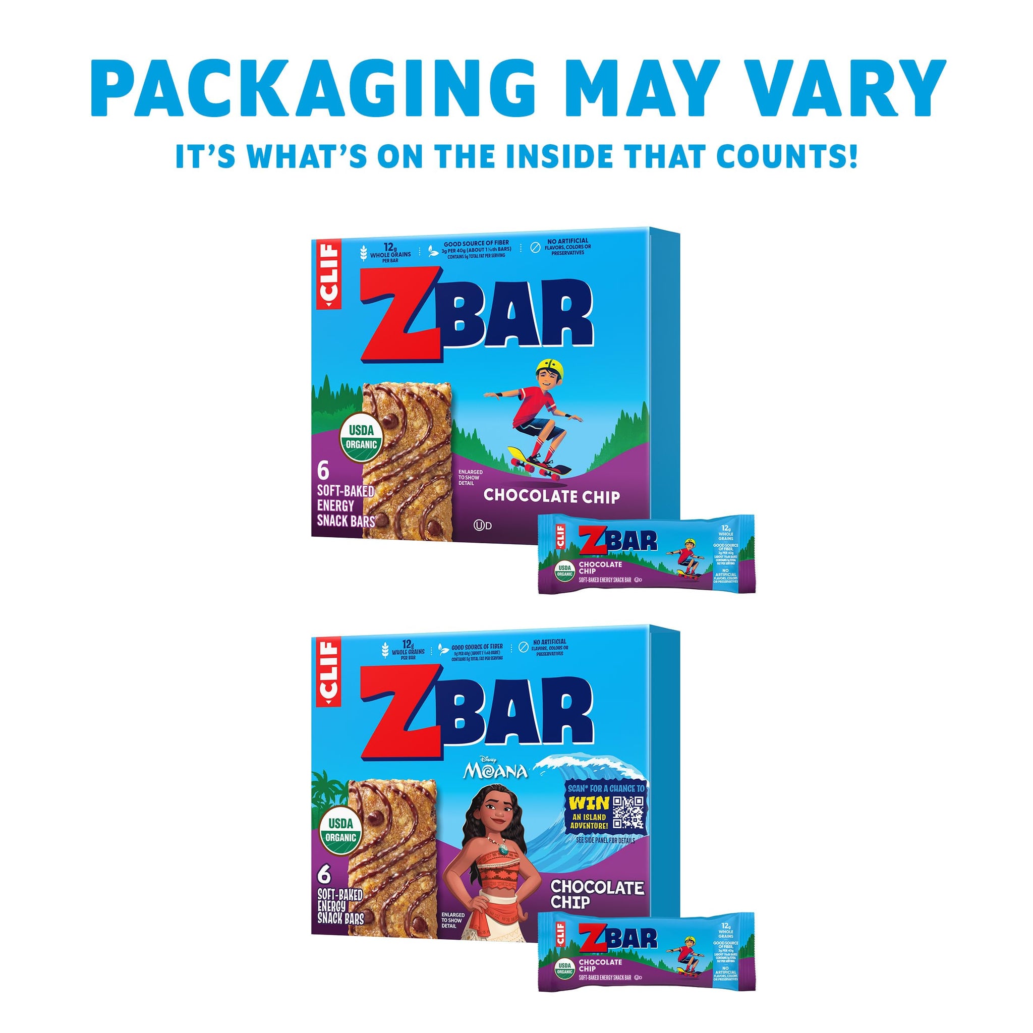Zbar - Chocolate Chip - Soft-Baked Energy Snack Bars - Non-GMO - 12g Whole Grains - USDA Organic Granola Bars (6 Pack)