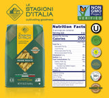 Le Stagioni D’Italia Penne rigate Pasta, 16 oz. Biodegradable Pack (1 pack) - 100% Traceable - Non-GMO Pasta Made with Only 100% Italian Durum Wheat