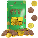 St. Patrick's Day Milk Chocolate Gold Coins 50 Coins, Shamrock & Leprechaun Themed Coins, Parties, Events and Celebrations, Perfect for Gift Bags