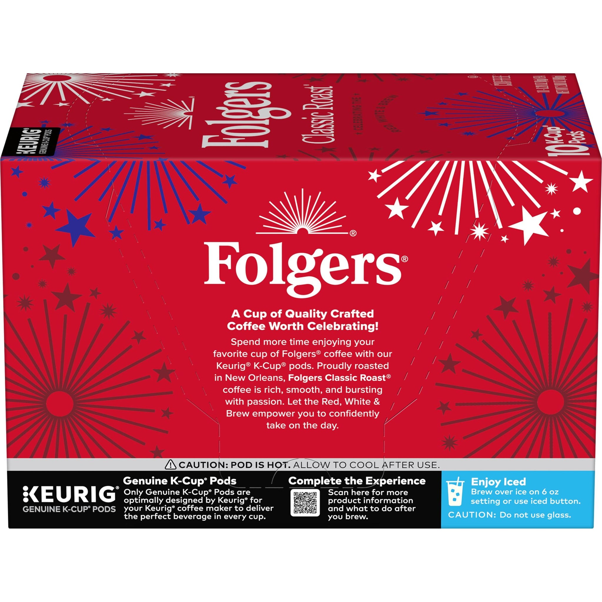 Folgers Classic Roast Medium Roast Coffee, Keurig K-Cup Pods, Limited-Edition Design for America’s 250th Anniversary, 10 Count Box