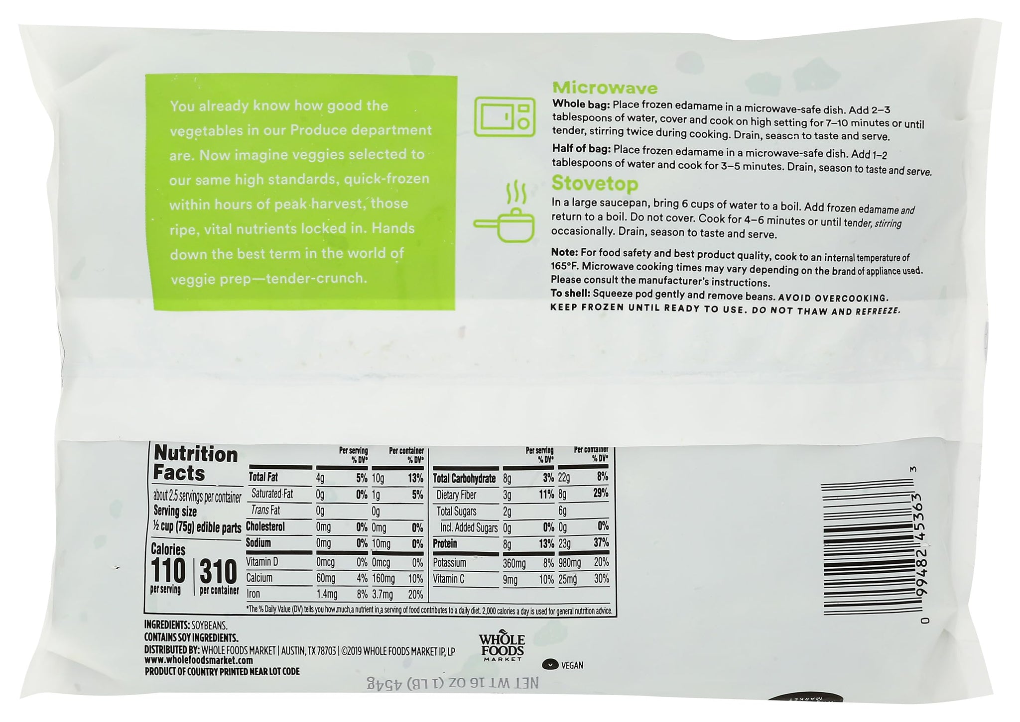 365 by Whole Foods Market, Frozen Edamame, 16 oz