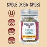 Burlap & Barrel Herbes de Provence - Iconic Herb Blend Grown & Blended in France - Herbes de Provence Seasoning - As Seen on Shark Tank - 0.8oz Glass